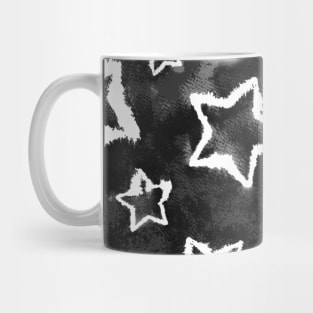 Black and White Tie Dye Stars Mug